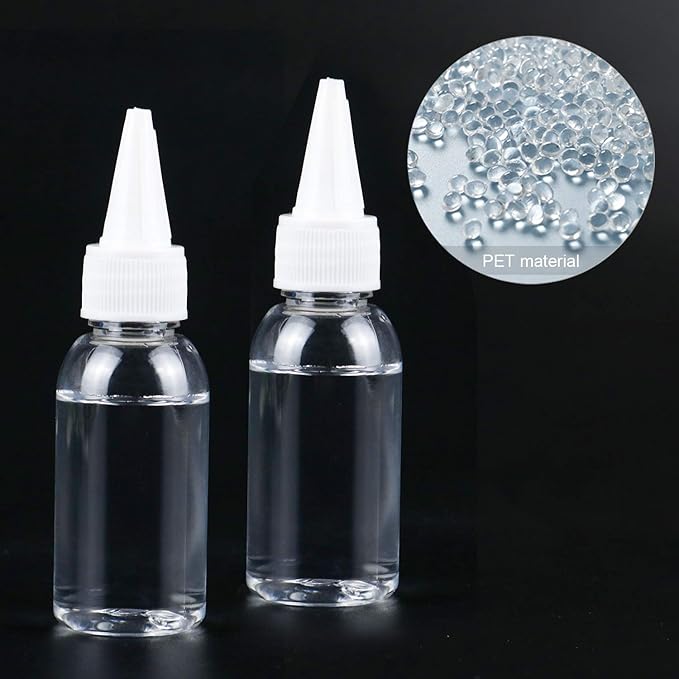 TRENDBOX 1oz / 30ml Plastic Bottle Pointed Mouth Top Cap for Essential Oils, Liquid - 12 Pack