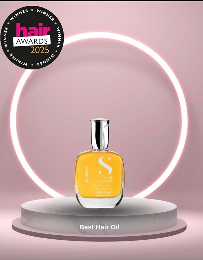 Alfaparf Milano Semi di Lino Sublime Cristalli Liquidi Hair Oil with Heat Protection - Smoothing Hair Serum with Frizz Control - Hair Shine Serum with Vitamin E & Color Fix Complex (0.51 Fl Oz)
