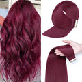 Human Hair Tape in Extensions 99J Red Wine Burgundy 20 Inch Invisible Tape in Hair Extensions Human Hair for Women Hair Extensions Real Human Hair Tape in