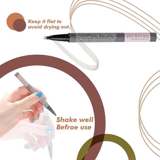 Light Blonde Eyebrow Pencil for Older Women, Light Taupe Eyebrow Pen with Hair Stroke, Ultra Precise Microblading 4-Tip Eyebrow Pen, 24H Long Wear YES.EYE DO(Golden Caramel-Light Blonde)
