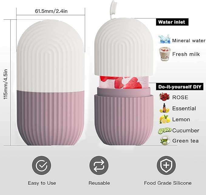 XHJRI Ice Face Roller Massager,Ice Cube Roller for Face, Eyes and Neck Naturally Conditioning and Skin Care,De-Puff Eye Bags,Reduce Migraine Pain,Reusable Massage Silicone Ice Mold (Brown)