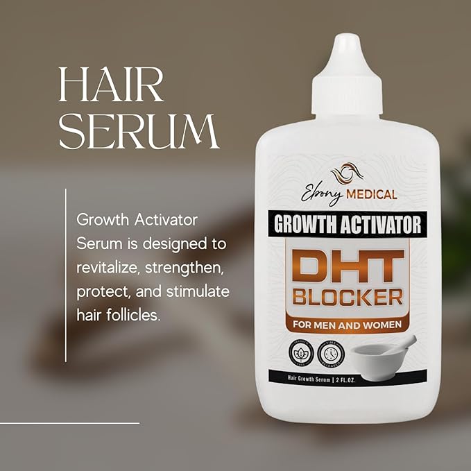 Ebony Medical DHT Blocker Hair Growth Serum for Thinning Hair – Hair Regrowth Treatment for Men & Women – Procapil Formula – Thickens Fine Hair – Liposomal Scalp Serum – 2 fl oz