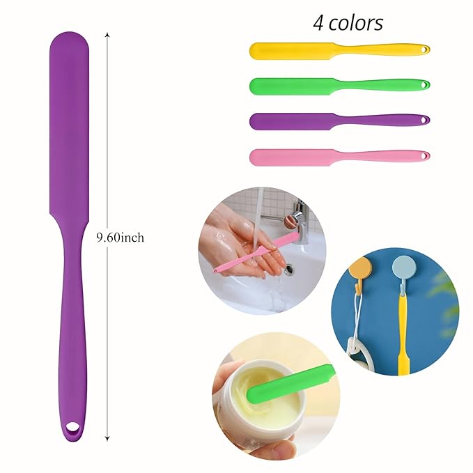 1-PCS Non-Stick Reusable Wax Silicone Spatula, Silicone Waxing Applicators for Hair Removal, for Home Salon Body Use(Green, size 1)