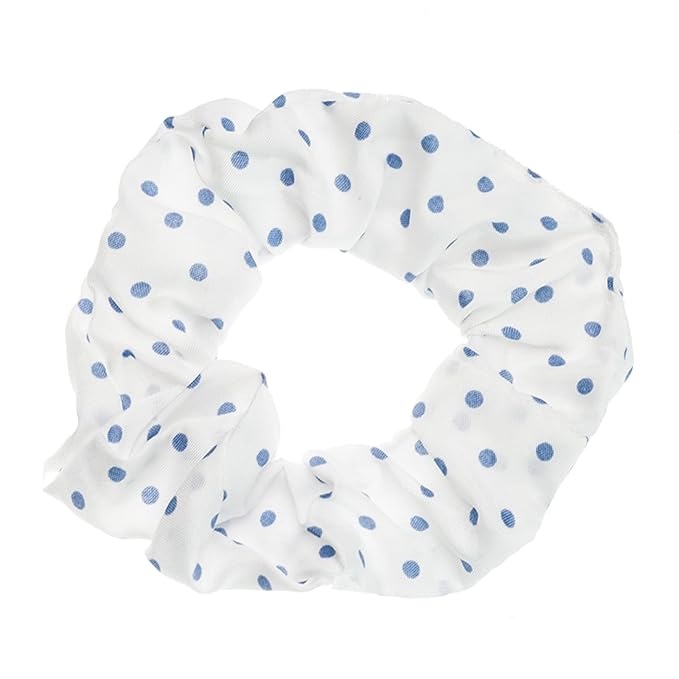 Blue Plaid Scrunchies Set - 5 Bandana Hair Ties for Women