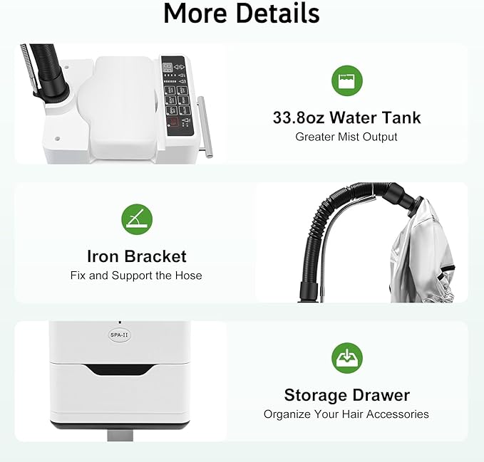 Professional Hair Steamer, Nano Hair Steamer Anion Hair Processor, Stand Up Base Salon Spa Equipment, for Home, Hairdressing Salons, Beauty Hospitals