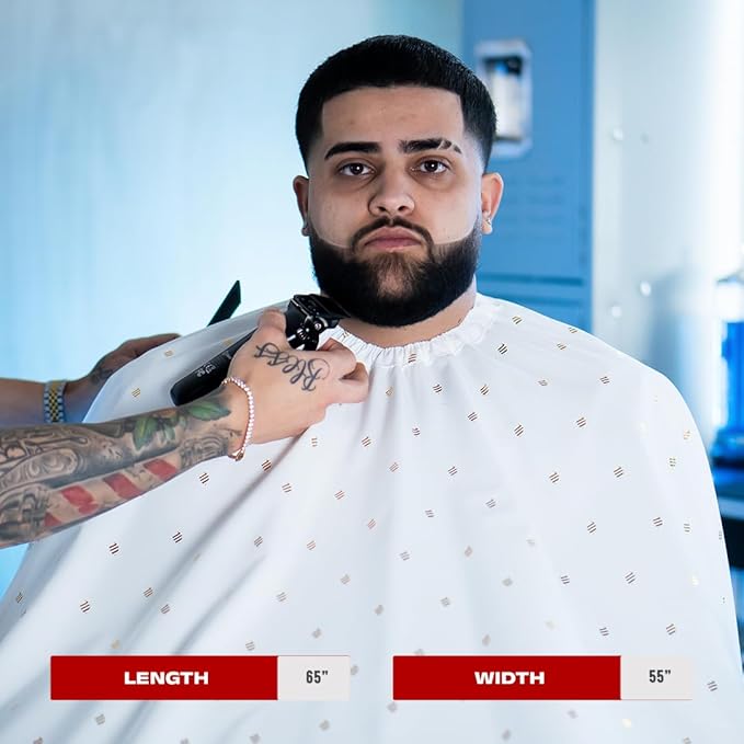 Barber Strong The Barber Cape Haircut Cover for Men, Hair Repelling and Static-Reducing Material, Water Resistant Fabric
