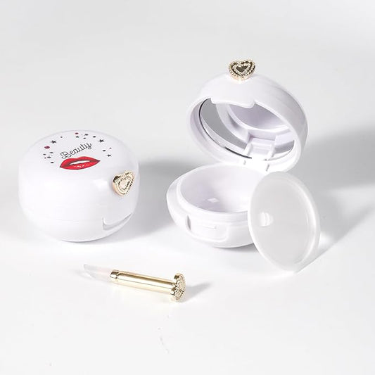 2 Pack Lip Balm Containers,Plastic Portable Empty Lip Balm Container with Mirror and Silicone Lip,Empty Lipstick Dispenser Box for Travel,Home