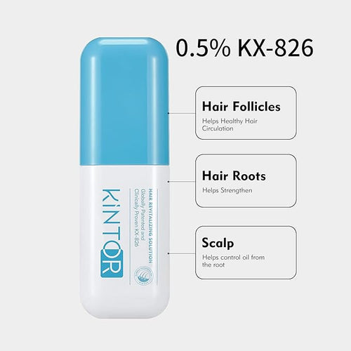 0.5% KINTOR KX-826 Hair Growth Spray,Oil Control Strengthen Hair,Hair Regrowth Products for Women&Men,Basic,60ml