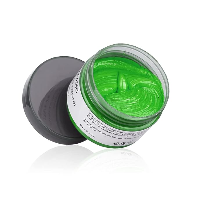 Green Hair Spray, Temporary Color Wax, Natural Coloring Material, Disposable Styling Clay for Cosplay, Party, Masquerade, Halloween (Green, 1 Pack)