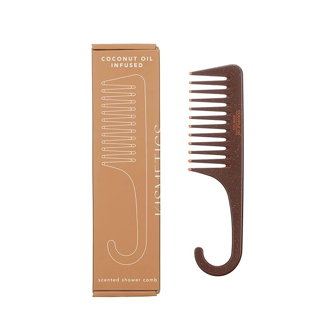 Coconut Oil Infused, Scented Shower Comb, Wide Tooth Comb for Detangling Wet or Dry hair. For All Hair Type