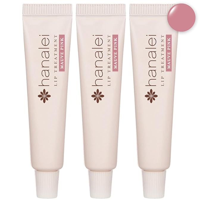Hanalei Hydrating Lip Treatment Balm – Cruelty-Free, Paraben-Free Moisturizer for Severely Dry, Chapped Lips – Kukui Oil, Shea Butter & Grapeseed Oil –Mauve Pink Tint, Travel-Size 3-Pack (5g X 3)