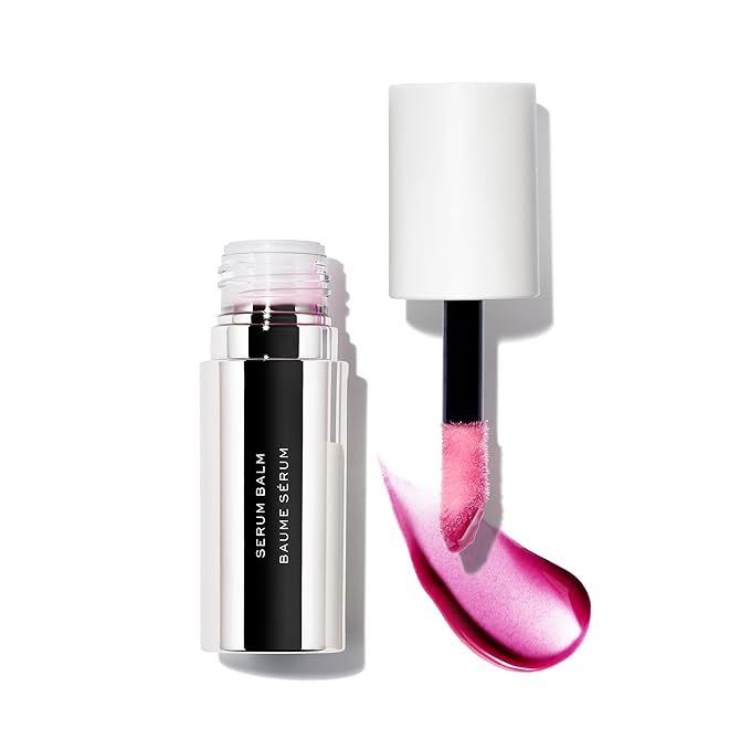 MAKE Serum Balm – Hydrating Lip Oil Treatment – Softening, Smoothing and Plumping Lip Cream – All Day Comfort, Gloss and Shine, Lilac Layer 0.15 Oz