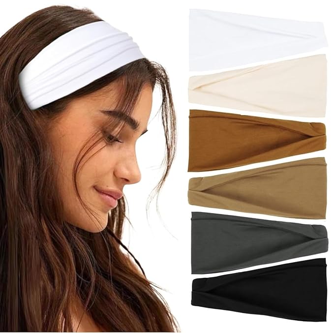 Huachi Headbands for Women Non Slip Fashion Wide Head Bands for Women's Hair for Workout Yoga Sports Exercise Elastic Hair Band Sweatbands Summer Hair Accessories