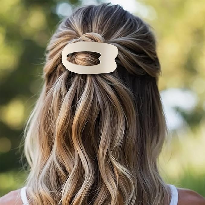 4 PCS Flat Claw Clips, Large Lay Flat Hair Clips for Women Girls, Strong Hold Non-slip Hair Claws for Thick Thin Hair