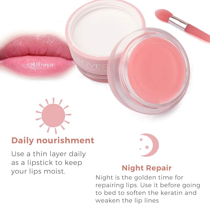 Lip sleeping Mask Exfoliator & Moisturizer Double Effect Lip Scrubs Overnight/Day for Dry Treatment Care, Cracked Lips, Peeling Lip Primer, Lip Repair Balm - Strawberry Lip Mask