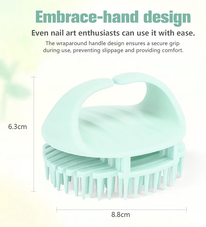 Scalp Massager Shampoo Brush,Scalp Dandruff Removal with Soft Silicone Bristles,Wet & Dry Scalp Care Head Scrubber Hair Washing,Hair Brush for Scalp Exfoliator,Comfortable for All Hair Types,White