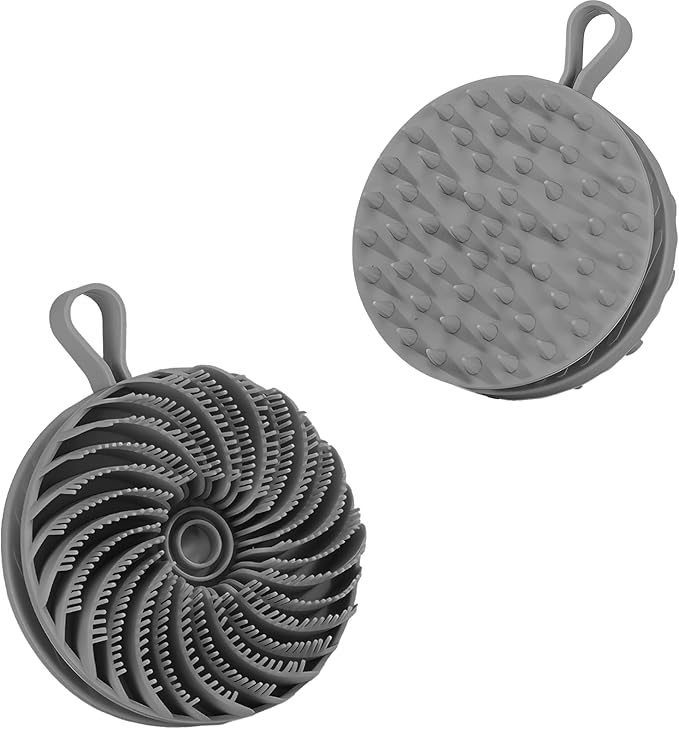 Larger Silicone Body Scrubber&Scalp Massager Hair Growth (Grey)