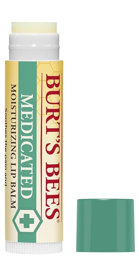 Burt's Bees Medicated Lip Balm, With Eucalyptus Oil and Menthol, Tint-Free, Natural Origin Lip Care, 2 Tubes, 0.15 oz.