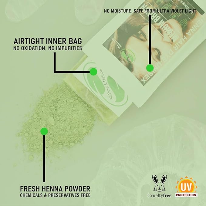 1 Pack Of Medium Brown Henna Hair & Beard Color/Dye 100 Grams - Natural Hair Color, Plant-based Hair Dye - The Henna Guys