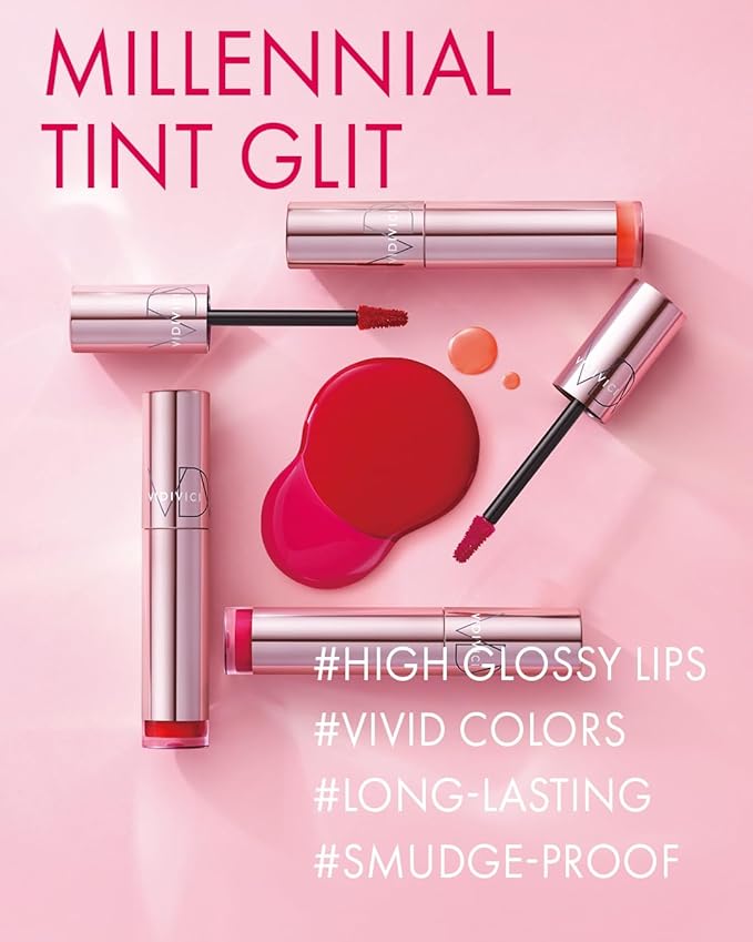 VIDIVICI Millennial Tint Glit - Transfer Proof Moisture Korean Lip Tint with Long-Lasting Color, Lightweight Water Jelly Texture, Hydrating & Smudge-Free Lip Stain, 0.13oz (09 SALTED PEACH)
