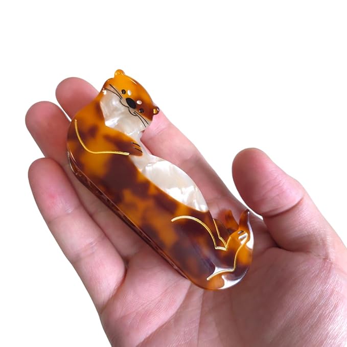 Novelty Sea Otter Hair Clip,Acetate Hair Claw,Big Hair Clips for Women