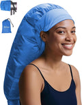 Hair Dryer Bonnet Attachment – 28.5" XL Hooded Dryer Cap for Faster Drying & Deep Conditioning, Extra-Large Space Fits Thick, Curly Hair & Styling Tools (Blue, Extra Large)