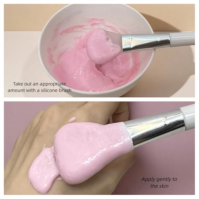 1 Set, 5 Pcs Silicone Mask Applicators, Multiple Silicone Brush Heads, Soft and Flexible, White Color, For Clay Masks, Aloe Vera Gel, Lotion and more