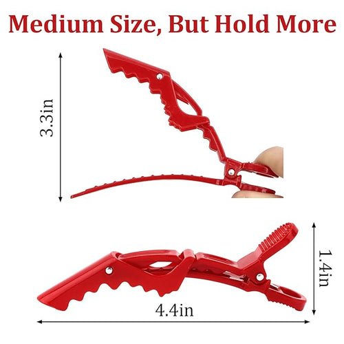 30 Pack Alligator Hair Clips for Styling, Sectioning Crocodile hair Clips Professional Barber Accessories for Salon of Thick Curly Volume Hair (Red)