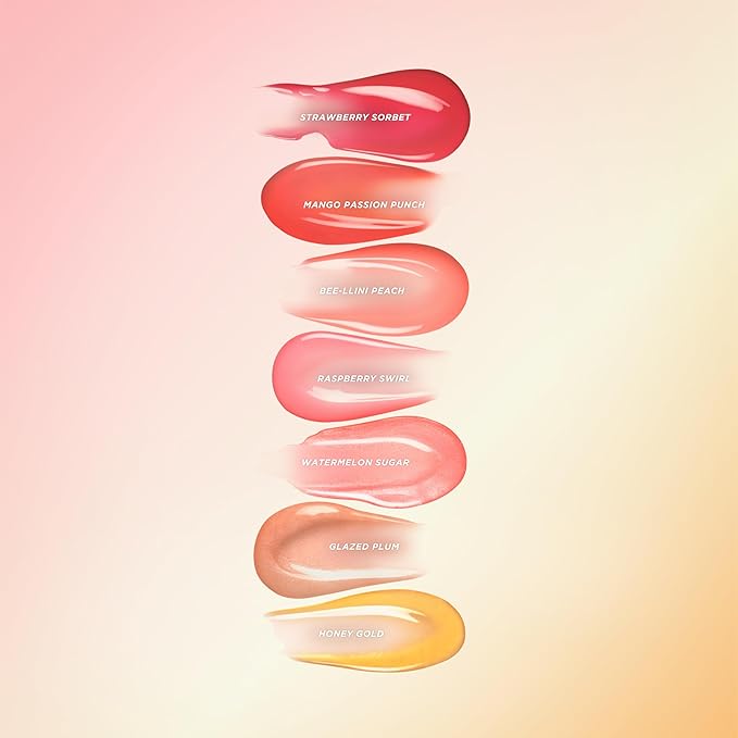 Gisou Honey Infused Hydrating Lip Oil, Nourishing Lip Moisturizer for Dry Lips, High Shine, Smooth Finish, Clear Pink Shimmer Shade, Fresh Watermelon Scent, Watermelon Sugar, 8ml