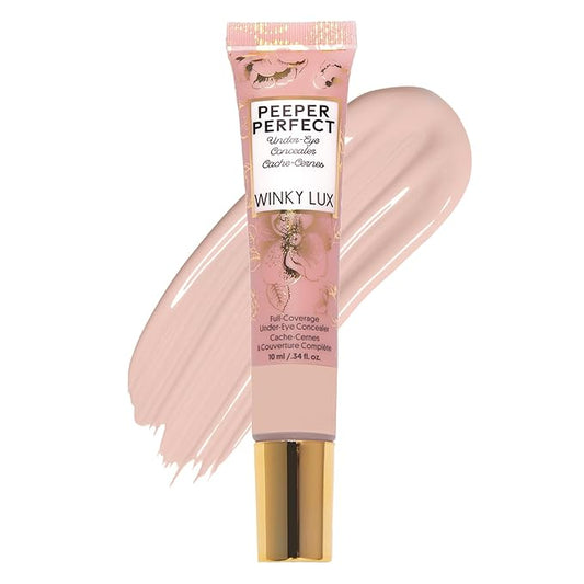 Winky Lux Peeper Perfect Under Eye Concealer, Makeup & Eye Brightener, Full Coverage Concealer for Dark Circles, Color Corrector & Eye Primer, With Collagen, Hyaluronic Acid & Vitamin E (Light)