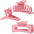 Dorable Pink Claw Clips for Women - Strong Holding Polycarbonate Hair Clips, Rose Nonslip Jaw for Fine and Thin Hair, 3 Counts Fushia