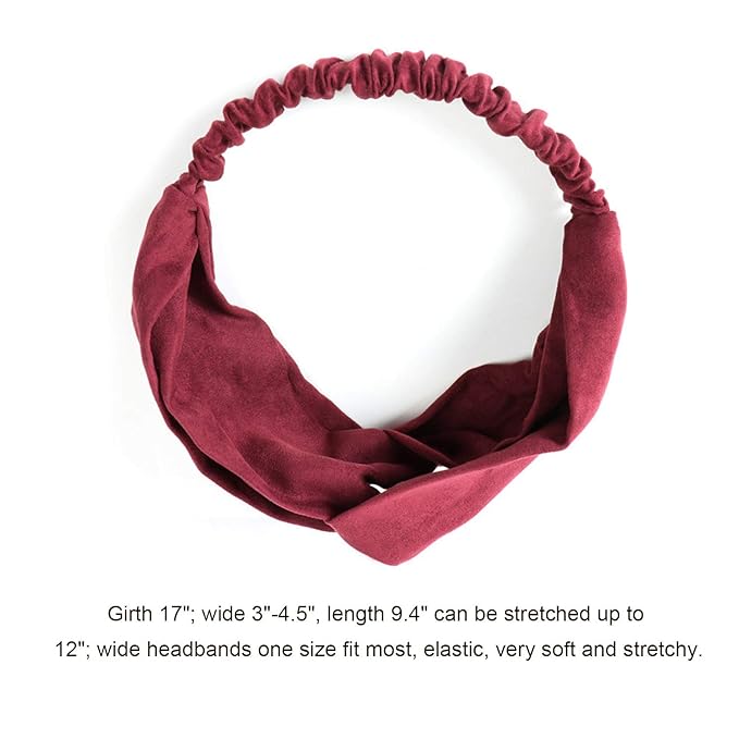 DRESHOW 10 Pack Boho Headbands for Women Girls Elastic Back Criss Cross Hair Band Twisted Head Wrap Solid Hair Accessories