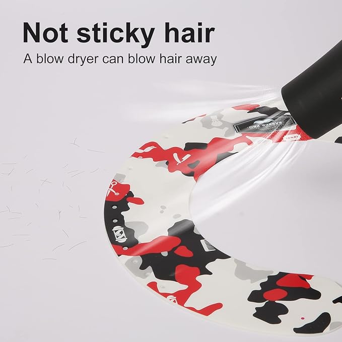 Hair Cutting Collar, Styling and Hair Cutting Aids Neck Shield Neck Wrap, with Adjustable Closure, Non-Slip Neck Wrap for Hairdressing Hair Dye or Hair Cut (Red Camouflage)