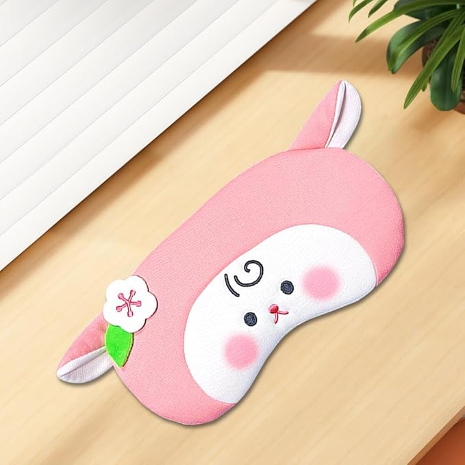 PERFECTSIGHT Sheep Sleep Eye Masks, Cute Plush Sleep Eye Cover Lightweight Adjustable Eyeshade Faux Fur Mask Cover for Women Men Sleep Travel Nap (Pink Sheep)