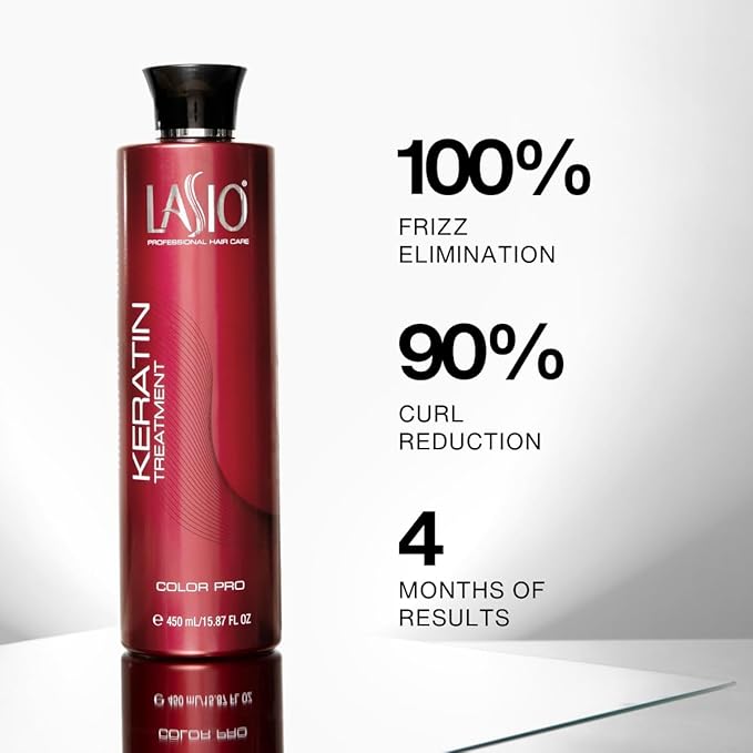 LASIO- Keratin Treatment Color Pro Formula- Borage Oil & Vitaplex- UV and Color Protectant- Frizz-Free Restores Moisture -Enhance Beauty Ultimate Protection-15.87oz & 35.27oz