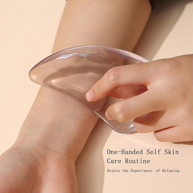Transparent Gua Sha Facial Tools Natural Resin Face Massage Tool, Body Gua Sha Lymphatic Drainage Massager Fascia Blaster for Cellulite Remove Skin Care, Relieve Muscle Tension and Jawline Sculpting