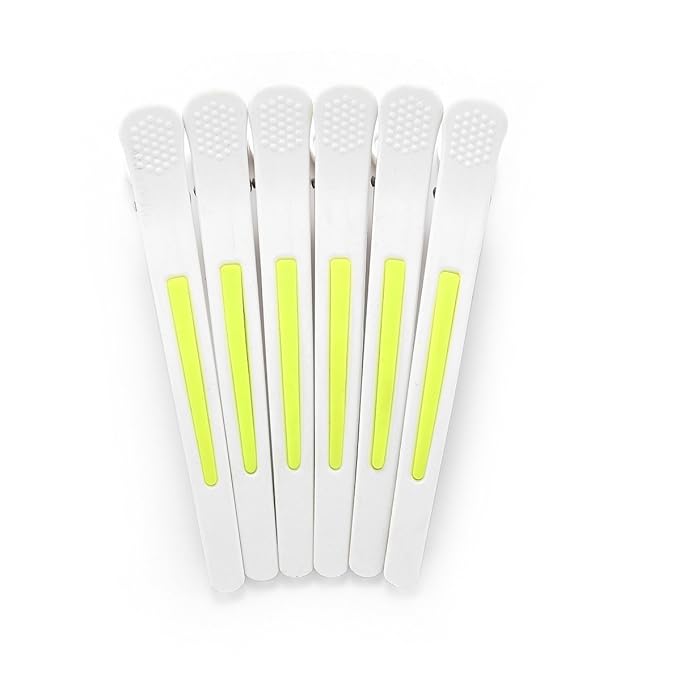 6Pcs/set Pinup Plastic Duck Bill Hair Clips for Sectioning Hair - Professional Non Slip Silicone band Clips Salon DIY Accessories Hairpins Hairgrip for Women(White-Style1)