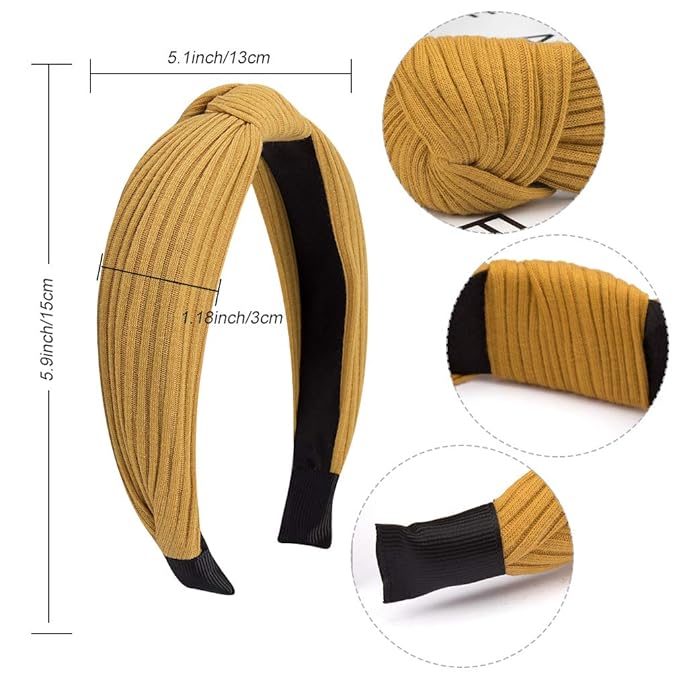 VELSCRUN Womens Headbands Boho Headbands for Women 12 Pack Knot Headband Women Knotted Head Band Elastic Turban HeadBands Boho Bandeau Wide Hair Bands Hair Accessories for Washing Face
