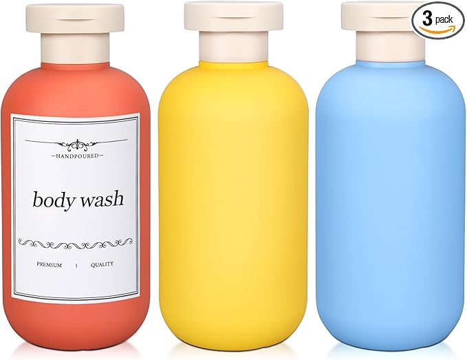 ASEVAT 6.7oz Refillable Plastic Travel Shampoo Bottles, Empty Travel Shampoo and Conditioner Bottles Reusable, Leak Proof Travel Size Shampoo Bottle, Hand Soap Dispenser for Vacation, Gym, Home