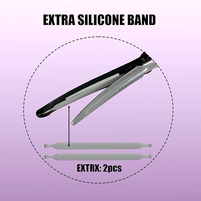 10 pcs Professional Hair Clips for Styling Sectioning - Sectioning Hair Clips for Styling, No-Crease Silicone Band& Anti-Slip Grip, Hair Cutting Clips for Blowouts, Curling, Coloring (Black)