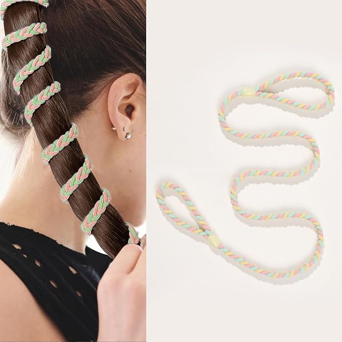 Sport Hair Ties for Women Elastic Braided Hair Ties for Gym Pony Tails