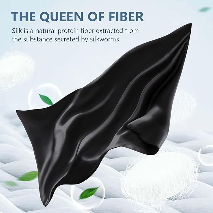 Silk Pillow Cases Standard Size 100% Mulberry Silk Pillowcase for Hair & Skin 22 Momme Both Sided Grade 6A Silk Cooling Soft Breathable 20 x 26 Inches with Hidden Zipper 1PC, Black