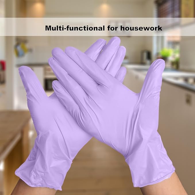 Disposable Gloves Small, Nitrile and Vinyl Blend Material Gloves, Latex Free 4 Mil 1000 Pc Food Grade Glove for Cleaning, Food Prep, Hair Dye, Tattoo, Purple