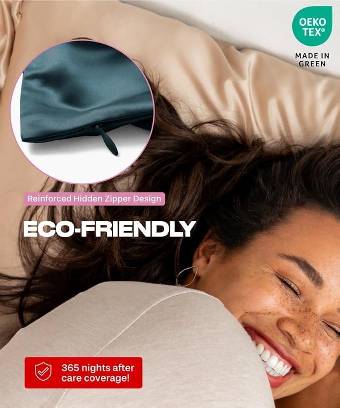 SUNDAYSILKS™ 100% Mulberry Silk Pillowcase, Silk Pillow Cases for Hair & Skin, Superior to Satin Pillowcase, with Zipper, Standard, Queen, King Sizes, Anti-Wrinkle, Cooling, Non-Slip Silk Pillowcases