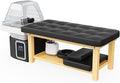 Stationary Head Spa Massage Table with Water Cycle & Fumigation Salon Equipment for Beauty Head Spa Physical Therapy Massage, Wood Frame, Black PU Leather