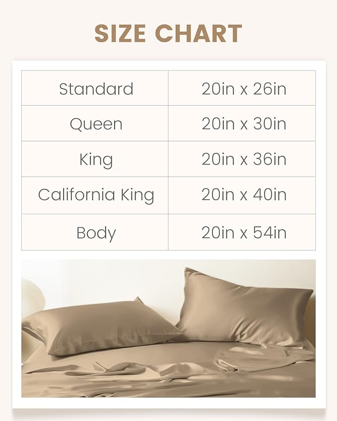 THXSILK Set of 2 100% Mulberry Silk Pillowcase for Hair and Skin, Grade 6A+ Mulberry Silk Pillow Cases Ultra-Soft, Hypoallergenic Pillow Case Cover with Zipper (Queen 20"x30", Taupe)