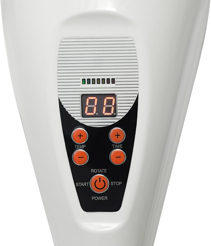 Wall Mounted Orbiting Hair Dryer, 950W Temperature Adjustable 360 Degree Rotating Heating Ring Rotating Hair Treatment Machine with Timer Infrared for Salon SPA (White)