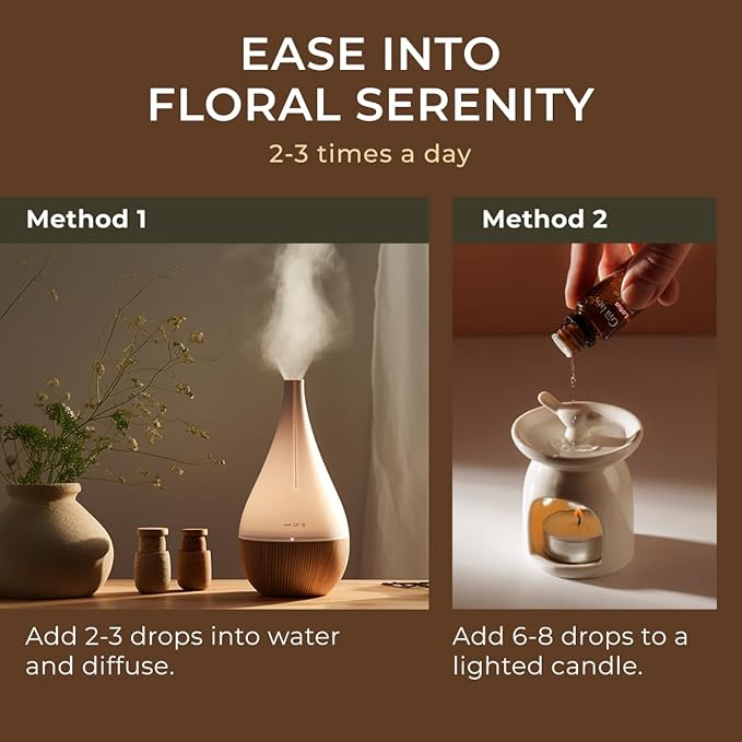 Gya Labs Lotus Essential Oil - 0.34 Fl Oz - for Hair, Skin, Diffuser, Aromatherapy & DIY Candle Making Scent
