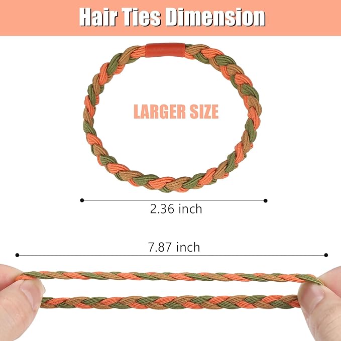 WantGor Boho Hair Ties, 10 PCS Hair Bands 4 Styles Neutral Hair Ties 2.36inch Cute Ponytail Holders Elastic Boho Hair Bracelets for Women Thick Thin Long Curly (Purple)