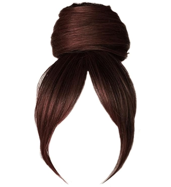 Hairuwear Hairdo Trendy Fringe and Bun Hairpiece With Fashionable Bangs and Side Piece, R435S Glazed Black Cherry